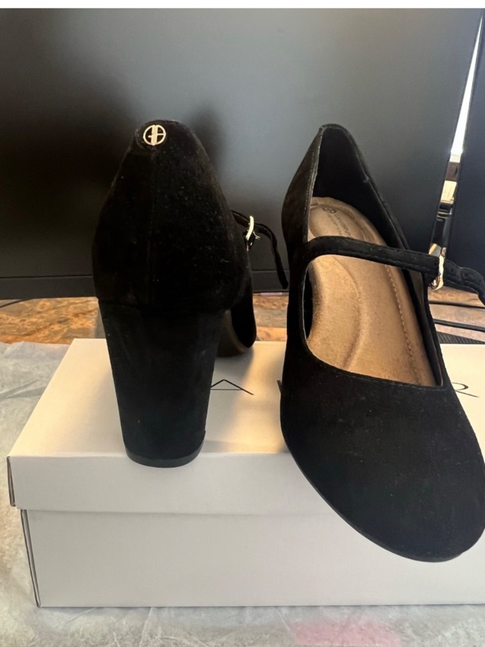 Giani Bernini Black Suede Mary Jane Heels NWT Size 7 - Picture 5 of 14